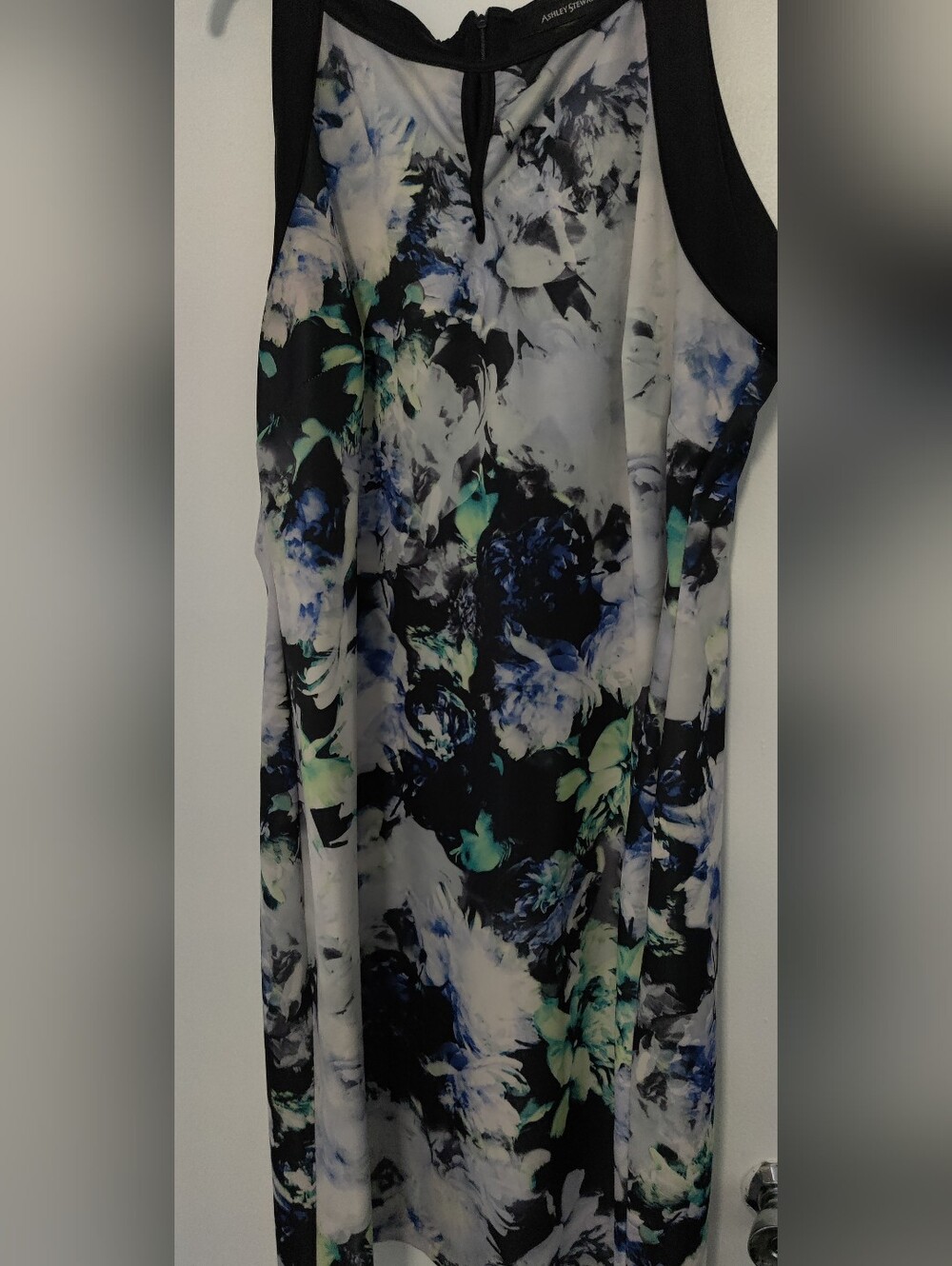 Lane Bryant Black, White & Blue Floral Midi Dress
